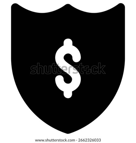 Financial Security Shield Icon Illustration 