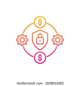 financial security  vector gradient icon style illustration. EPS 10 File