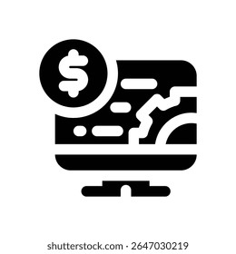 financial service glyph icon. Strong and solid vector icon for websites, mobile interfaces, presentations, and visual branding. High quality and easy to edit.