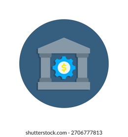 Ilustración vectorial plana del icono del servicio financiero