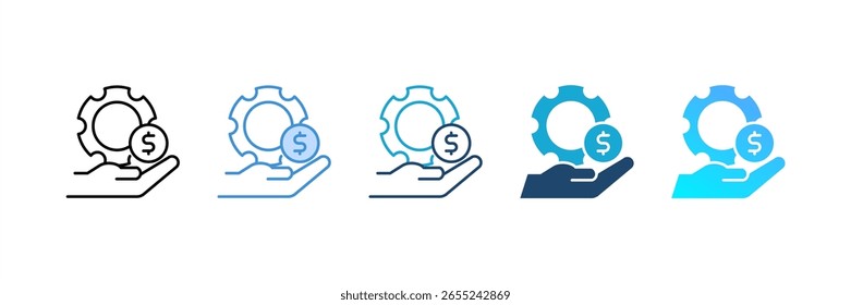 Conjunto de iconos de servicios financieros colección de varios estilos