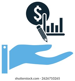 Financial service icon vector for banking, investment, and business support. Ideal for fintech design, economic interface, and online money tools.