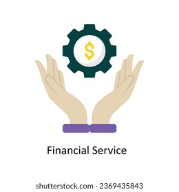 Servicio financiero   ilustración de diseño de icono plano vectorial. Símbolo del archivo EPS 10 de fondo blanco