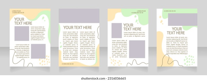 Financial services blank brochure layout design. Accounting. Vertical poster template set with empty copy space for text. Premade corporate reports collection. Editable flyer paper pages