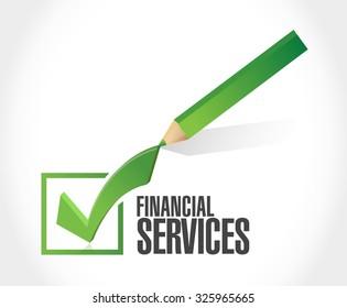 financial services check mark sign concept illustration design graphic