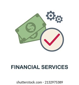 Financial Services flat icon. Colored element sign from recruitment collection. Flat Financial Services icon sign for web design, infographics and more.