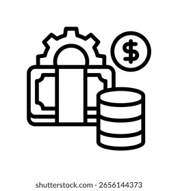 Ilustración vectorial de línea de iconos de servicios financieros