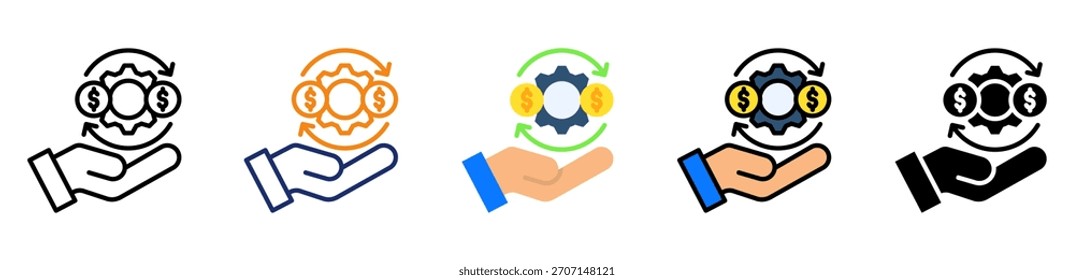 Icono de Servicios Financieros Ilustración vectorial de Estilo Múltiple