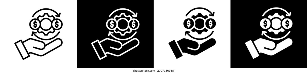 Financial Services Icon Set In Black And White Filled Style Collection