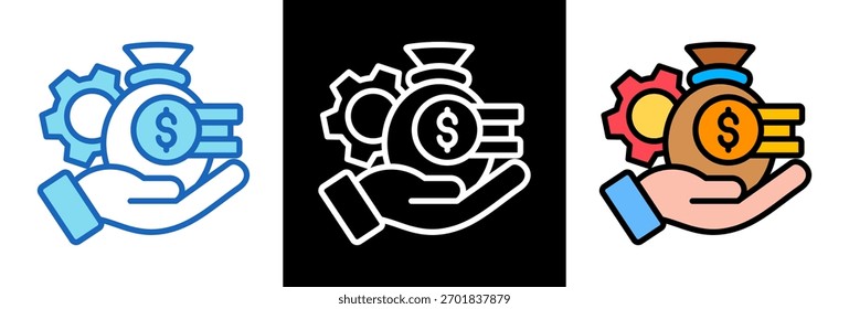 Icono de servicios financieros Ilustración vectorial triplestyle