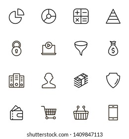 Financial Services Ine Icon Set. Collection Of High Quality Black Outline Logo For Web Site Design And Mobile Apps. Vector Illustration On A White Background