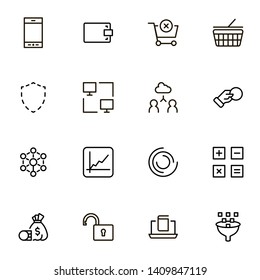 Financial services ine icon set. Collection of high quality black outline logo for web site design and mobile apps. Vector illustration on a white background