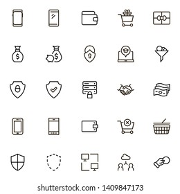 Financial services ine icon set. Collection of high quality black outline logo for web site design and mobile apps. Vector illustration on a white background