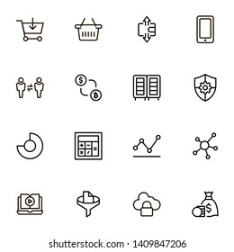 Financial services ine icon set. Collection of high quality black outline logo for web site design and mobile apps. Vector illustration on a white background