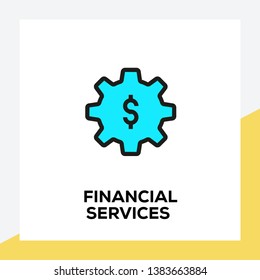 FINANCIAL SERVICES LINE ICON SET CONCEPT