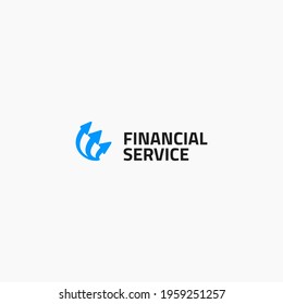 financial services logo concept design with flat, modern and iconic styles for business, accounting, and company isolated on white background