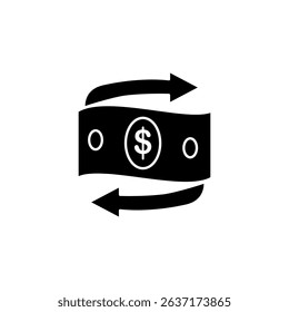 Financial services, money exchange icon, simple flat style, vector illustration symbol sign logo template pictogram, for ui or ux isolated on white for mobile app, editable