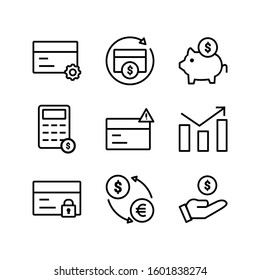 Financial set icon vector illustration logo template for many purpose. Isolated on white background.