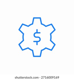 Vector de signo de icono de Configuraciones financieras