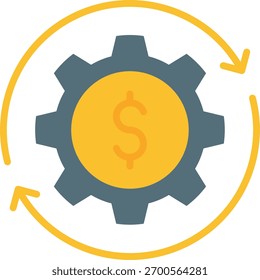 Diseño de Vector de Configuraciones financieras en estilo moderno, control de dinero y concepto de configuración de presupuesto, ilustración de gestión financiera. Icono plano
