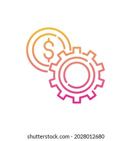financial settings vector gradient icon style illustration. EPS 10 File
