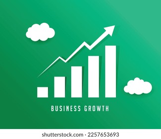 financial share market graph background with upward growth arrow vector 