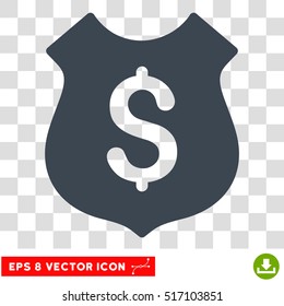 Financial Shield EPS vector pictogram. Illustration style is flat iconic smooth blue symbol.