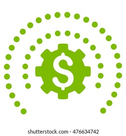 Financial Sphere Shield Options icon. Vector style is flat iconic symbol with rounded angles, eco green color, white background.