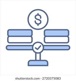 Colección de estilo de icono azul de estabilidad financiera