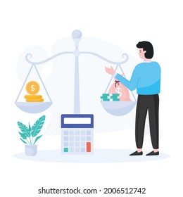 Financial Stability Character Flat Illustration 