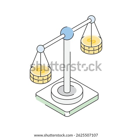Financial stability icon creatively designed in isometric style