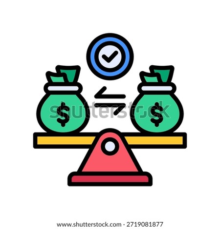 Financial Stability Icon Lineal Color Vector Illustration
