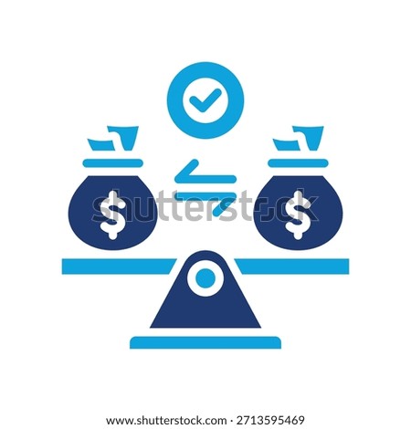 Financial Stability Icon Mixed Vector Illustration