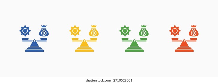 Conjunto de iconos de estabilidad financiera Elemento de estilo de color múltiple para diseño