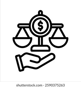 Financial Stability Line Vector Illustration On White Background.