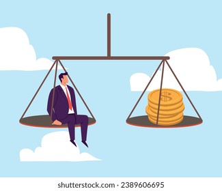 Financial stability, risk or trust, economic challenge, balance or reliability, money management, security or wealth accumulation concept