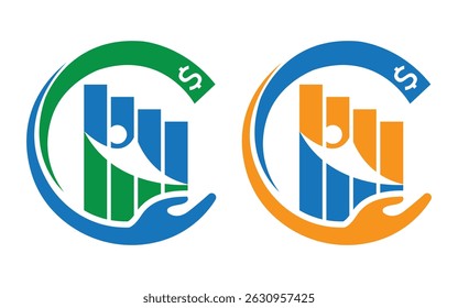 Financial and Startup Business Development logo with Growth concept iconic logo