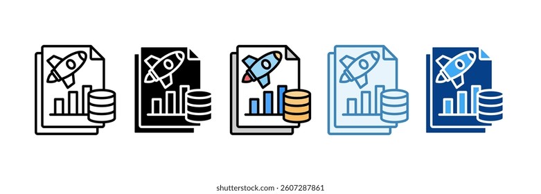 Financial Startup Icon Set Multiple Style Collection