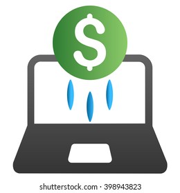 Financial Startup Laptop vector toolbar icon for software design. Style is a gradient icon symbol on a white background.