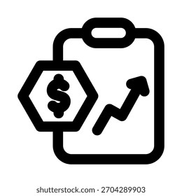 Ícone de análise do demonstrativo financeiro. Design de ícone de linha moderno com estilo vetor profissional mínimo criado para finanças, contabilidade, relatórios e busi
