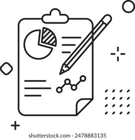 Financial statement in business icon outline style detailed