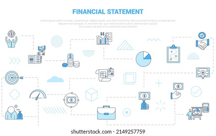 Financial Statement Business Personal Concept With Icon Set Template Banner With Modern Blue Color Style