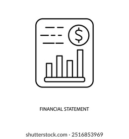financial statement concept line icon. Simple element illustration. financial statement outline symbol design.