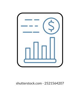 ícone da linha de conceito do demonstrativo financeiro. Ilustração de elemento simples. design de símbolo do outline da declaração financeira.