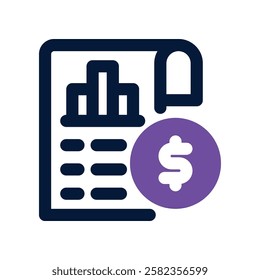 financial statement dual tone icon. vector icon for your website, mobile, presentation, and logo design.