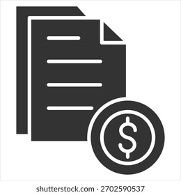 Financial Statement Glyph Icon Vector Illustration