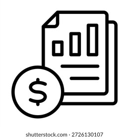 Ícone do demonstrativo financeiro - estilo dos ícones de estrutura de tópicos em preto para contabilidade e negócios