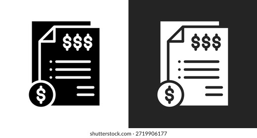 Ícone Do Demonstrativo Financeiro Em Estilo De Glifo Preto-E-Branco