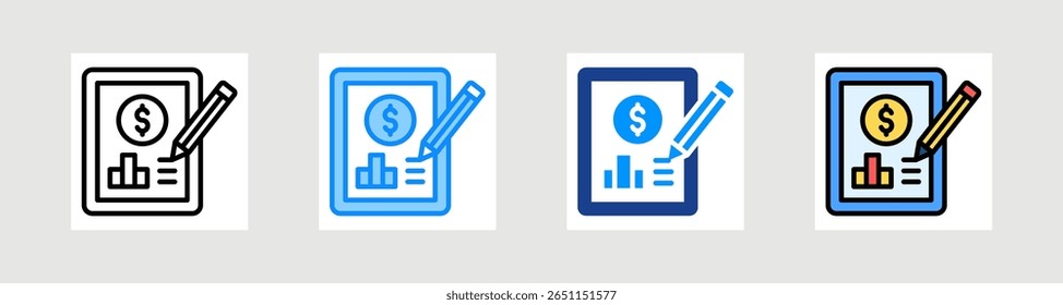 Estilo Múltiplo do Conjunto de Coleta de Ícones do Demonstrativo Financeiro