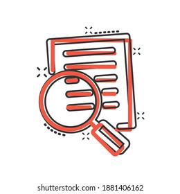 Financial statement icon in comic style. Result cartoon vector illustration on white isolated background. Report splash effect business concept.